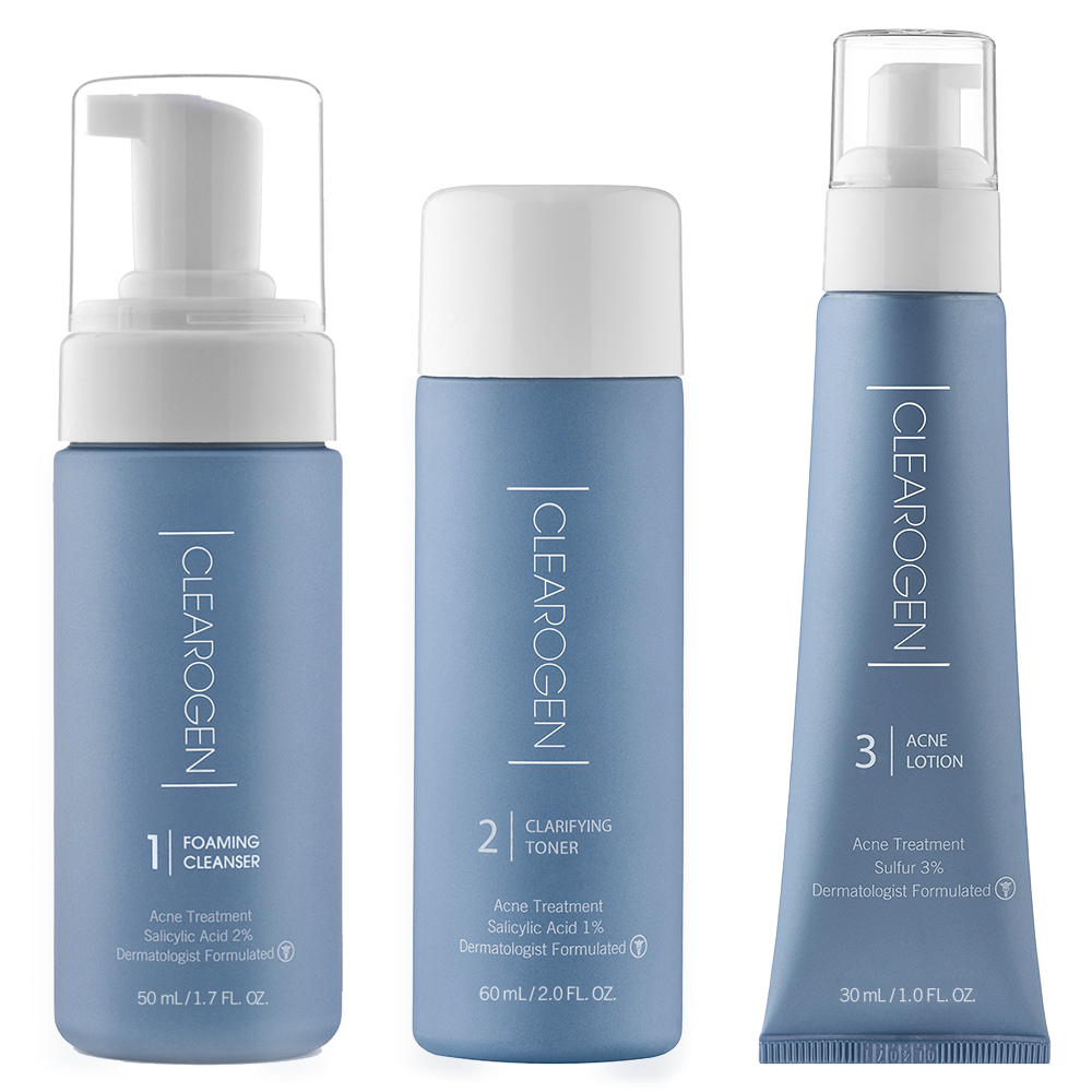 30-Day Sensitive Skin Acne Clearing 3 Step Treatment with Salicylic Acid - Clearogen