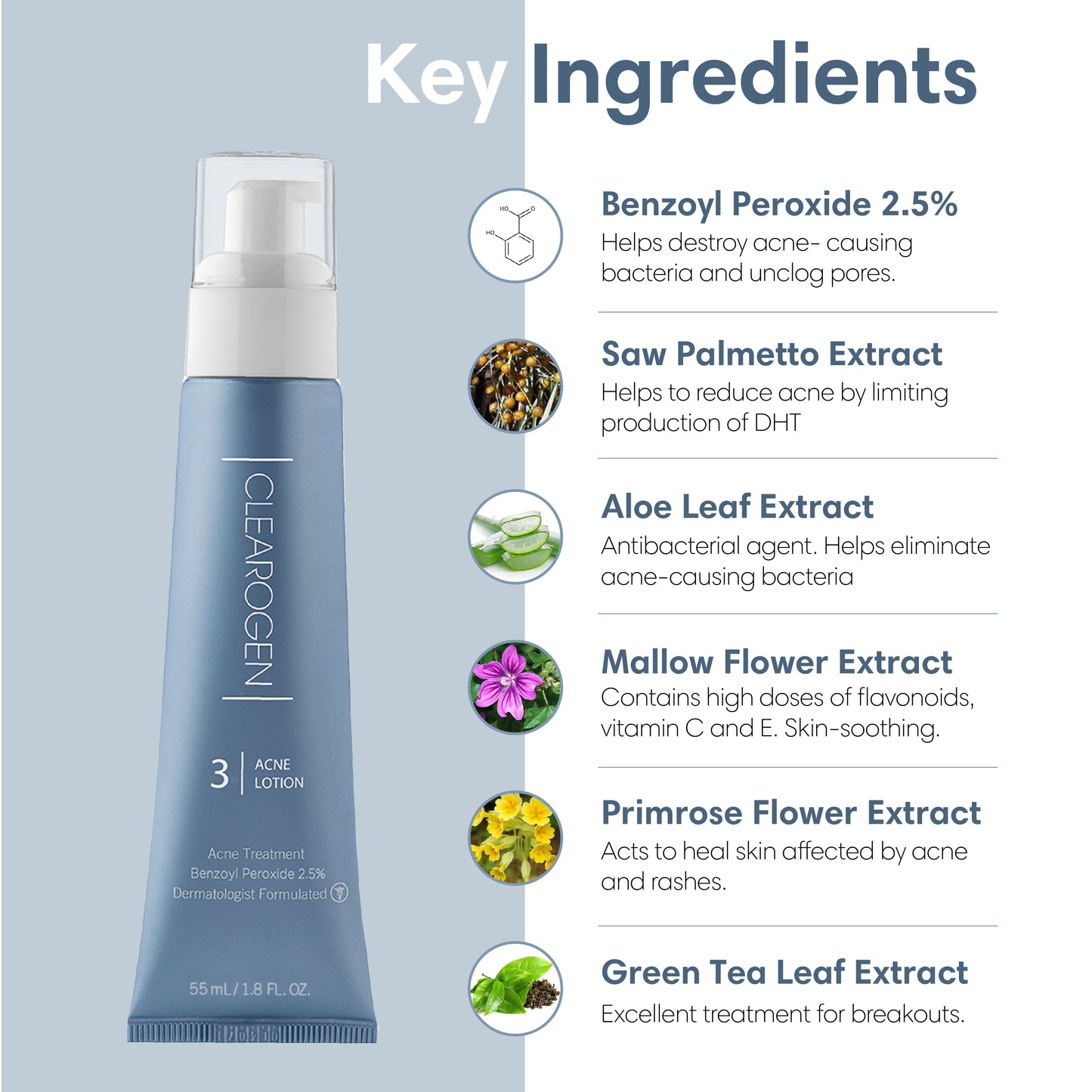 60-Day Ultimate Acne Clearing 3-Step Treatment with 2.5% Benzoyl Peroxide